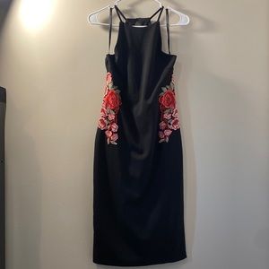 Bisou Bisou Michele Bohbot Black Dress With Rose Accents